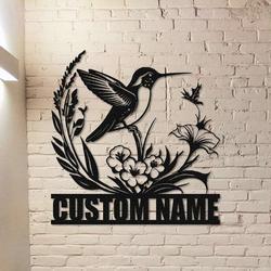 personalized birds garden hummingbird decorative custom metal sign 2