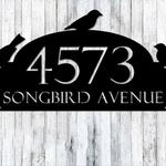 personalized birds perching address sign bird lovers house number plaque custom metal sign 0