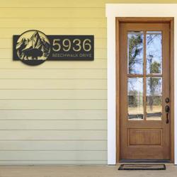 personalized bison buffalo on mountain address sign custom metal signs 1