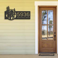 personalized bison in forest address sign custom metal signs 1
