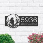 personalized black crow on a tree branch address sign custom metal signs 0