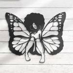 personalized black girl magic butterfly decorative garden african woman custom metal sign 0