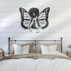 personalized black girl magic butterfly decorative garden african woman custom metal sign 2