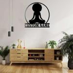 personalized black girl yoga sign yoga studio home decor custom metal sign 0