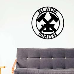 personalized blacksmith hammer sign forge man blade smith custom metal sign 2