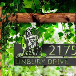 personalized bloodhound dog cute puppy address sign house number plaque custom metal sign 1