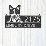 personalized blue heeler dog australian cattle cute puppy address sign house number plaque custom metal sign 0
