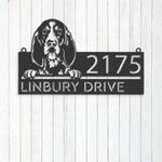 personalized bluetick coonhound dog cute puppy address sign house number plaque custom metal sign 0