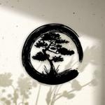 personalized bonsai tree enso circle yoga studio home decor zen circle custom metal sign 0
