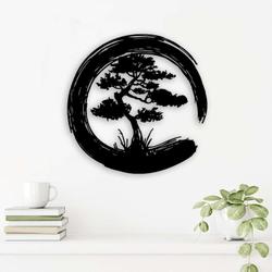 personalized bonsai tree enso circle yoga studio home decor zen circle custom metal sign 2
