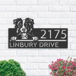 personalized border collie dog cute puppy address sign house number plaque custom metal sign 0