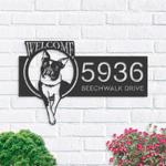 personalized boston terrier dog welcome address sign house number plaque custom metal sign 0