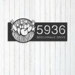 personalized bowling v2 address sign house number plaque custom metal sign 0