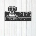 personalized boxer dog cute puppy address sign house number plaque custom metal sign 0