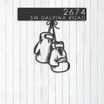 personalized boxing gloves boxer address sign house number plaque custom metal sign 0
