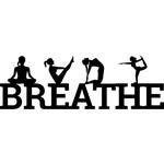 personalized breathe yoga poses yoga studio home decor custom metal sign 0