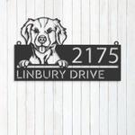 personalized brittany spaniel dog cute puppy address sign house number plaque custom metal sign 0
