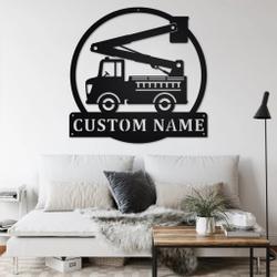 personalized bucket truck metal name sign home decor gift for truck drivers 1