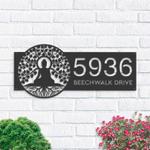 personalized buddha tree of life address sign house number plaque custom metal sign 0