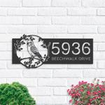personalized budgerigar bird on tree branch v1 address sign custom metal signs 0