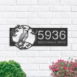 personalized budgerigar bird on tree branch v2 address sign custom metal signs 0