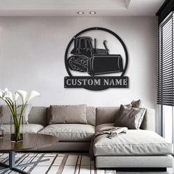 personalized bulldozer monster truck metal name sign home decor gift for truck drivers 2