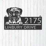 personalized bullmastiff dog cute puppy address sign house number plaque custom metal sign 0