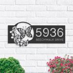 personalized butterfly flowers address sign custom metal signs 0