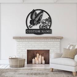 personalized butterfly garden decorative custom metal sign 1
