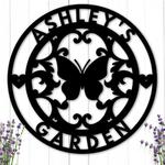 personalized butterfly garden fence lawn yard decorative custom metal sign housewarming gift 0