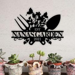 personalized butterfly garden with garden tools decorative custom metal sign 1