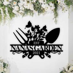personalized butterfly garden with garden tools decorative custom metal sign 2