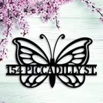 personalized butterfly house numbers metal sign custom metal monogram address plaque housewarming gift 0