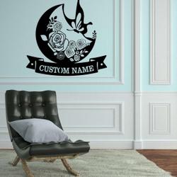 personalized butterfly rosee moon garden decorative custom metal sign 1