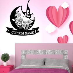 personalized butterfly rosee moon garden decorative custom metal sign 2