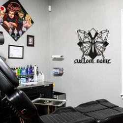 personalized butterfly tattoo sign tattoo studio sign tattoo shop decor custom metal signs 3