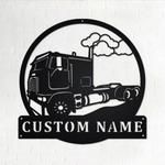 personalized cab over truck metal name sign home decor gift for truck drivers 0