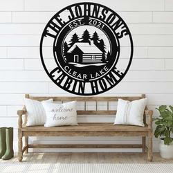 personalized cabin home cottage camp outdoor custom metal sign 1