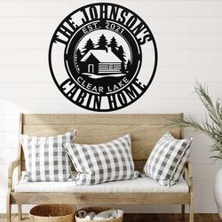 personalized cabin home cottage camp outdoor custom metal sign 3