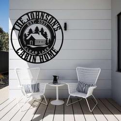 personalized cabin home cottage camp outdoor custom metal sign 4