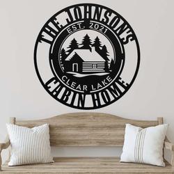 personalized cabin home cottage camp outdoor custom metal sign 5