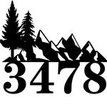 personalized cabin mountains home address sign pine tree house number plaque custom metal sign 0