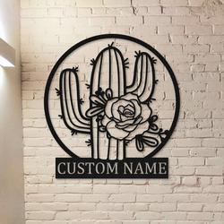 personalized cactus garden decorative custom metal sign 2