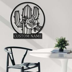 personalized cactus garden decorative custom metal sign 3