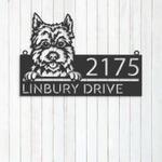 personalized cairn terrier dog cute puppy address sign house number plaque custom metal sign 0