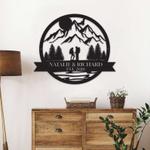 personalized camper camping couple mountain hiking custom metal sign anniversary wedding gift 0
