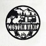 personalized campervan campfire custom metal sign 0