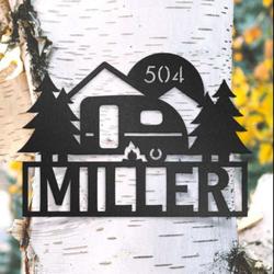 personalized camping car campfire custom metal sign 1