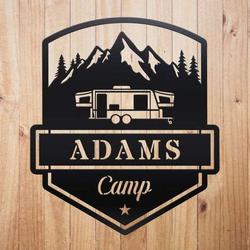 personalized camping caravan custom metal sign 1