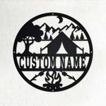 personalized camping firepit and marshmallow custom metal sign 0